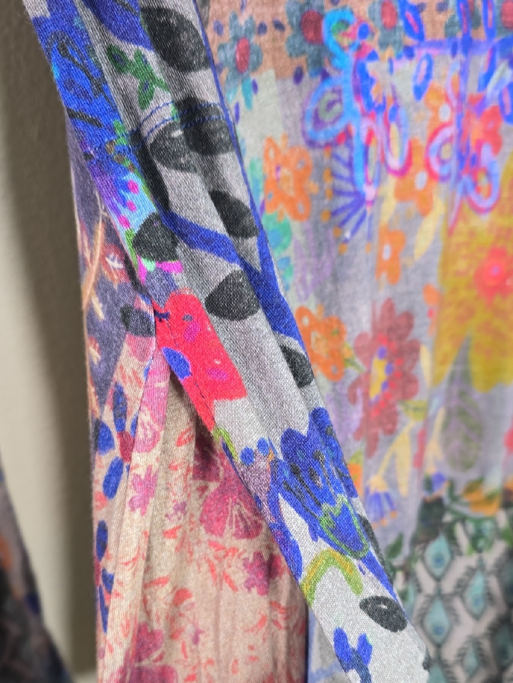NATURAL LIFE Patchwork Floral Long-Sleeve Maxi Dress - Purple, Blue, Pink, Brown - Picture 7 of 9